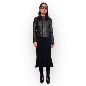 Levi’s Lamb Leather Black Moto Jacket Size S